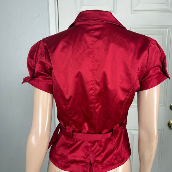 Vintage y2K Ashley International Shirt Top Jacket M Satin Button Coat R3-7 - Picture 3 of 6